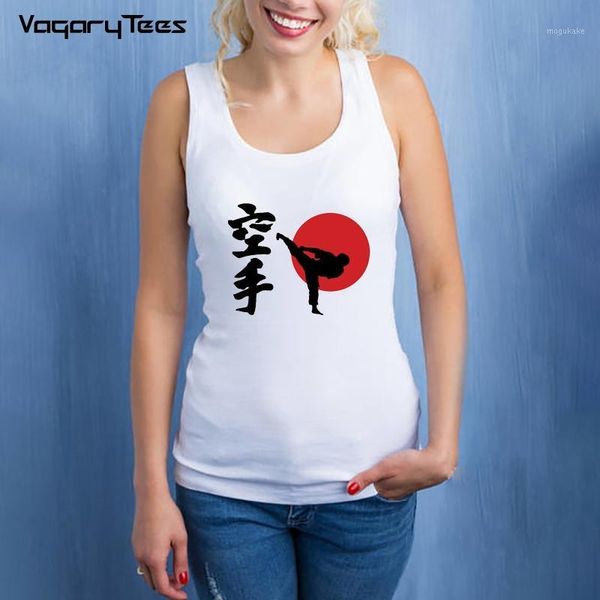 

summer fashion women karate tank funny sleeveless boxer vest female camisetas hombre tee1, White