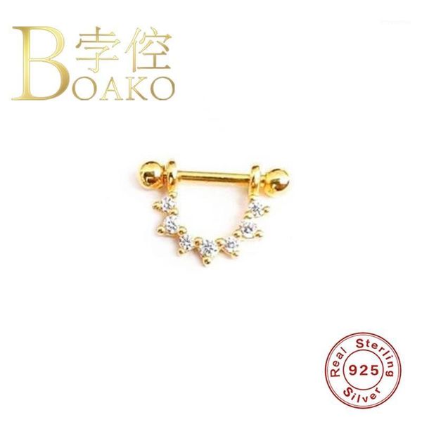 

boako u-shaped pierced earrings for women 925 silver earrings fashionable cute jewelry zircon pendientes brincos aretes1