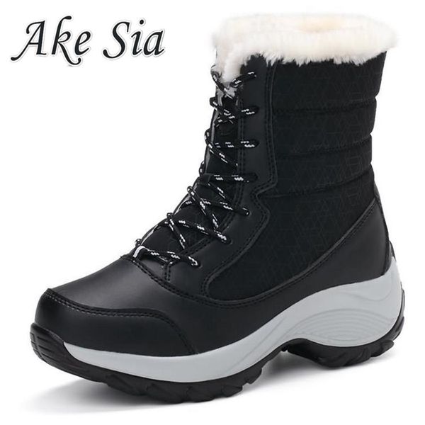 

women boots winter shoes women snow boots women plus size platform boots winter female warm botas mujer 2019 white booties t200106, Black