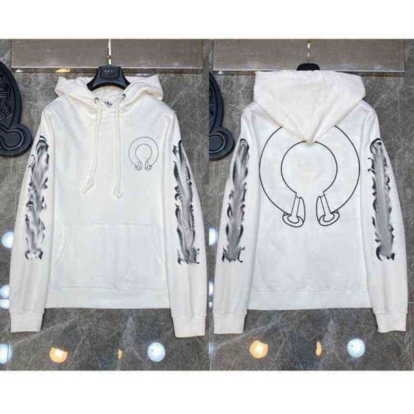 

hoodie quality classic brand fashion ch zipper autumn winter luxury sweatshirts designer men sweater horseshoe phantom cross print hooded wo, Black