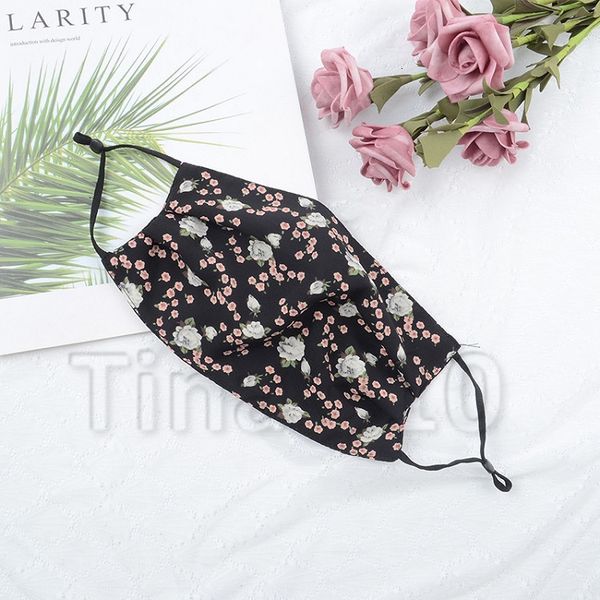 

anti factory chiffon floral printed mask dust washable face cover reusable double layer mouth muffle designer pjcmk