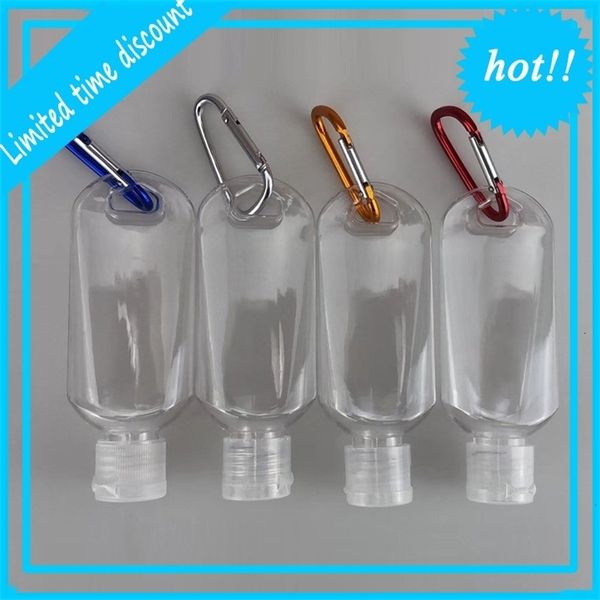 

mini empty lotion bottle with key ring plastic transparent refillable hand sanitizer bottles travel makeup containers 50ml 1 3mn a29