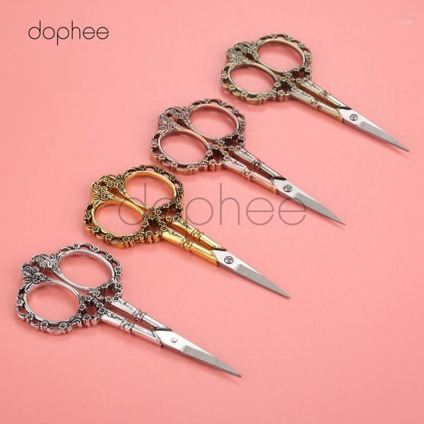 

dophee 1pcs vintage scissors stainless steel tailor's scissors thread trimmer embroidery sewing tools retro craft shears1, Black