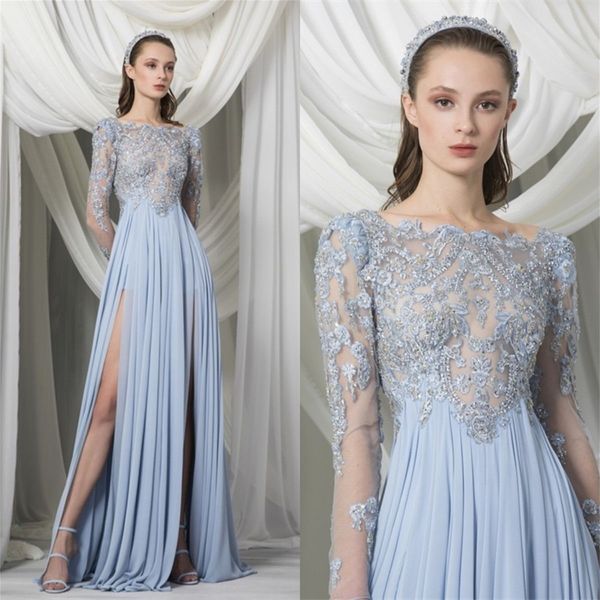 

2021 new evening dresses long sleeves lace appliques beads prom gowns custom made sweep train plus size a line special occasion dress, Black;red
