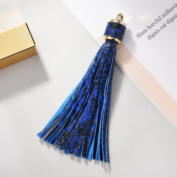

4pcs faux leather snake grain tassel diy jewelry keychain craft accessories long tassels garment decoration pendant fringe trim h sqcgxw