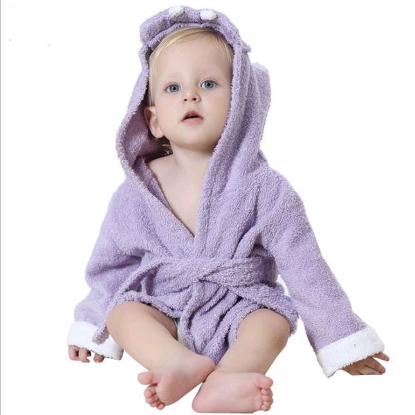 

2-6 year baby robe cartoon hoodies girl boys sleepwear good quality bath towels kids soft bathrobe pajamas children's clothing y200114, Blue;gray