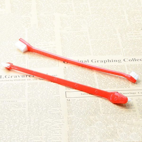 

случайный цвет двойная головка мягкая зубная зубная щенка щенок уход за зубами уборка зубов чистящие животные питания инструменты для грумин