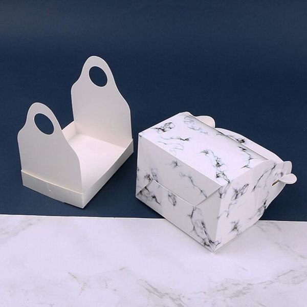 

feiluan store new style 10pcs lot marble short hand style cake roll box cut bread cheese pastry box swiss roll sandwich gift box wmtlkm