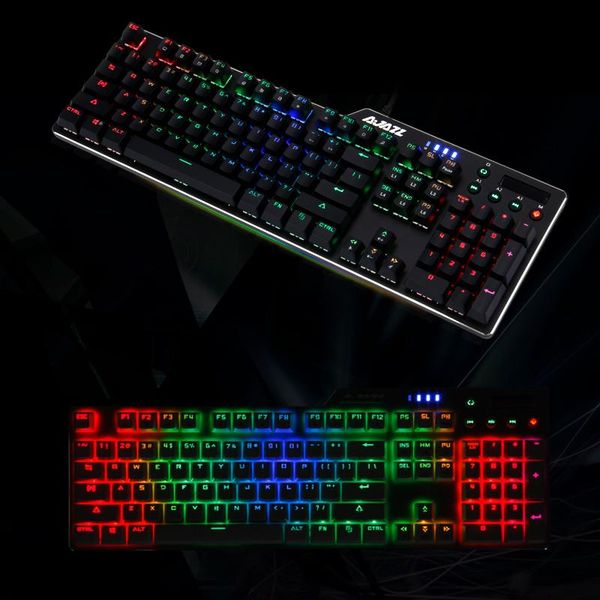 

cable game black axis rgb backlight 104 key alloy mechanical keyboard 18 built-in cold light modes available ergonomically