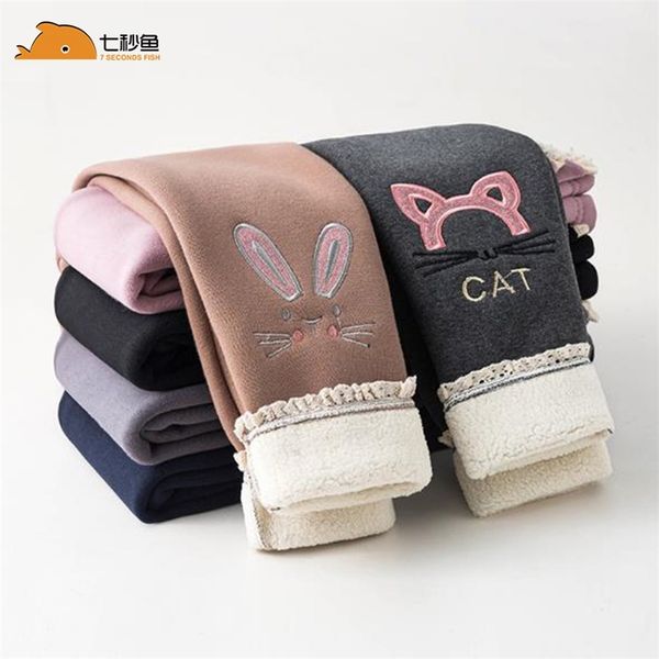 

leggings girl autumn winter cartoon embroidery velvet baby girl pants 2-8 10 12 years girl trousers baby leggings 211224, Blue