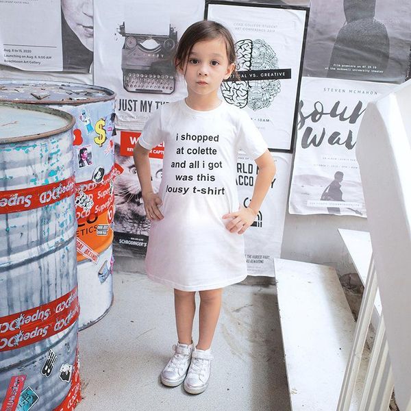 

girl's dresses toddler girls baby dress infant letter print birthday t shirt summer short sleeve clothes little kids princess girl cost, Red;yellow