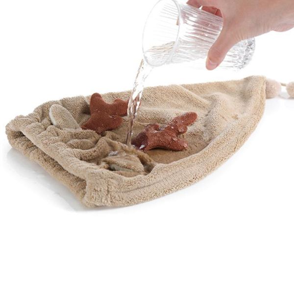 

coffee 6525cm resilience coral velvet 1pcs dry hair cap cartoon hair cap absorbency children shower cap h wmtdjc