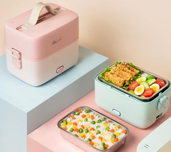 

rice cookers 220v electric heating box portable multi cooker 1.2l mini 2 layers