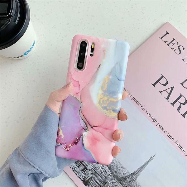 

flykylin silicone case for coque huawei p30 lite p40 p20 pro case soft imd marble case for etui huawei mate 20 30 wmtpqp