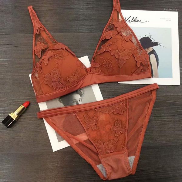 

bra lace lingerie sets black bralette transparent bra and panty set intimates women underwear set1, Red;black