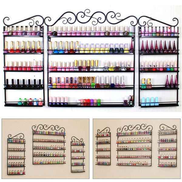 

5 tier metal nail polish display organizer wall rack holder over 200 bottles