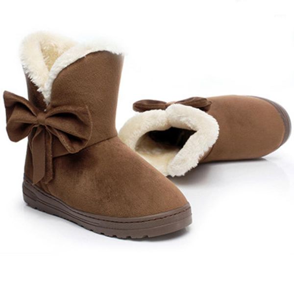 

winter bow women's comfort flat ladies soft shoes famale ankle boots female platform women's solid footwear plus size 20201, Black