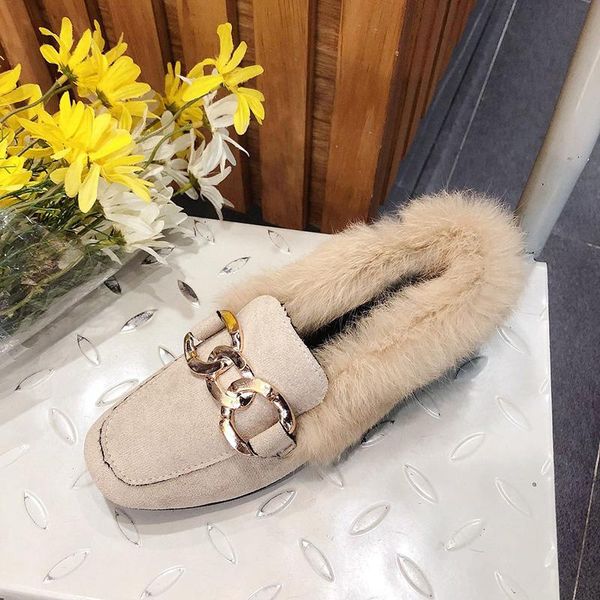 

winter shoes women loafers fur casual female sneakers modis slip-on all-match autumn flats round toe new 2020 moccasin slip on, Black