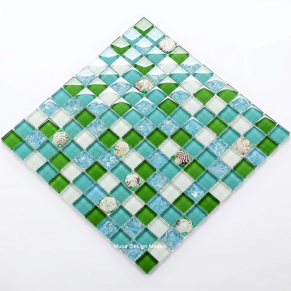 

wallpapers 11 colors, crystal galss shell resin mosaic tile blue white mother of pearl wall kitchen backsplash bathroom background