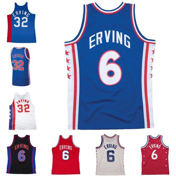 Genähte Basketballtrikots Nr. 6 Julius Erving 1976-77 82-83 Mesh Hardwoods klassisches Retro-Trikot Herren Damen Jugend S-6XL