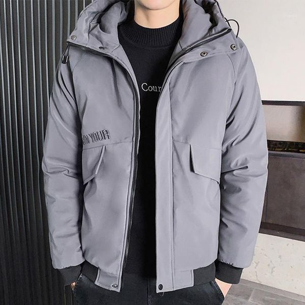 

2020 new winter thick cotton warm parka men clothing hooded windbreaker casual jacket coats1, Black