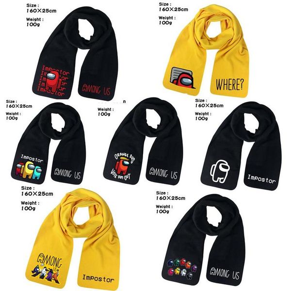 

2021 among us scarfs for women men cashmere among us scarf printing long classic warm scarves pashmina scarf, Black