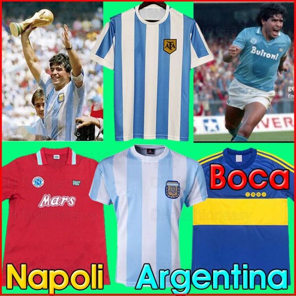 

maradona retro napoli soccer jerseys 1995 1981 1997 86 87 88 89 1986 1978 1994 1998 2006 2020 argentina boca juniors football shirts kits, Black;yellow