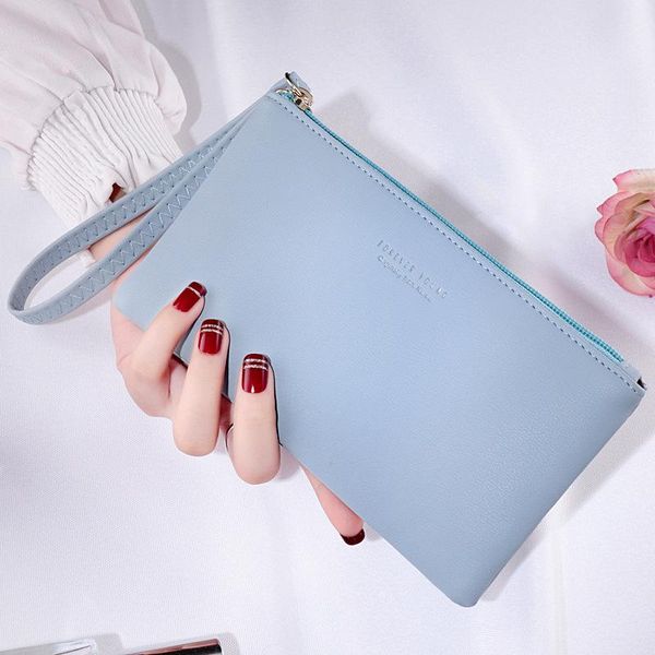

shoulder bags large capacity ladies long soft leather wallet zipper clutch bag simple korean female mobile phone coin purse