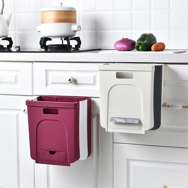 

wall mounted folding waste bin kitchen cabinet door hanging trash bin garbage car trash can wall mounted foldable cleaning