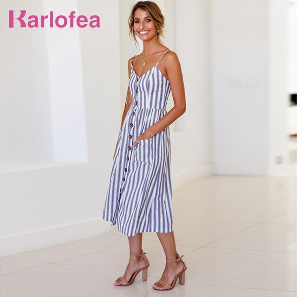 

karlofea new arrival spring summer midi boho dress plus size s-3xl sundress daily clothing outfits 2018 casual strip sweet dress1, White;black