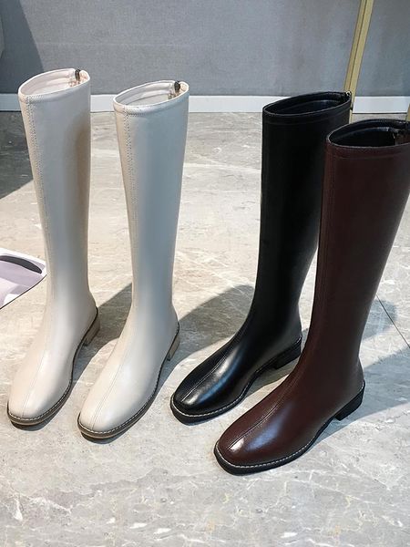 

shoes women's mid calf boots boots-women booties woman 2020 low heel luxury designer thigh high heels high sexy, Black