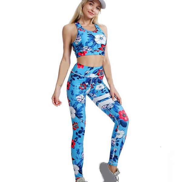 

yoga suit women two piece set sport bra leggings women set jumpsuit yoga gym clothes print stretchy athlestic bra leggings, White;red