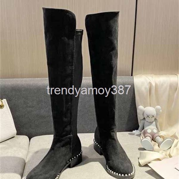 

boots inner heightening boots women's over knee autumn and winter high tube lace up long thick bottom shows thin slope heel, Black