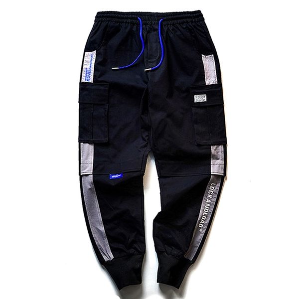 

zhuzunzhe men ankle-length casual pants male letter embroidery fashion joggers men hip hop slim fit harajuku streetwear 201221, Black