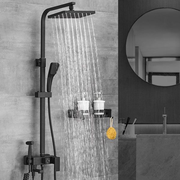 

bathroom shower sets american black faucet water heater lifting pole smart faucets double handle douche kranen mixer di50ly