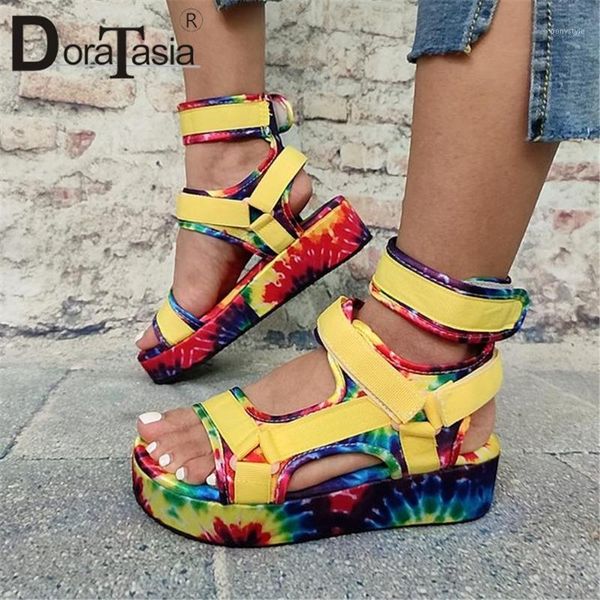 

dress shoes doratasia big size 35-43 wholesale ladies gladiator sandals fashion colorful summer women 2021 wedges woman1, Black