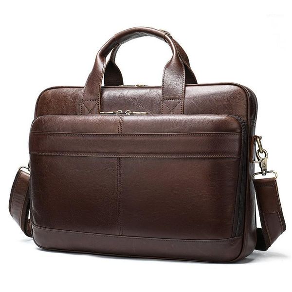 

men's leather bag men's briefcase office bags for men bag man's genuine leather 15.6 inch lapmale tote briefcase handbag1