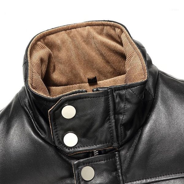 

leather winter jacket genuine sheepskin coat for men duck down jackets plus size 4xl lsy080032 my16881, Black