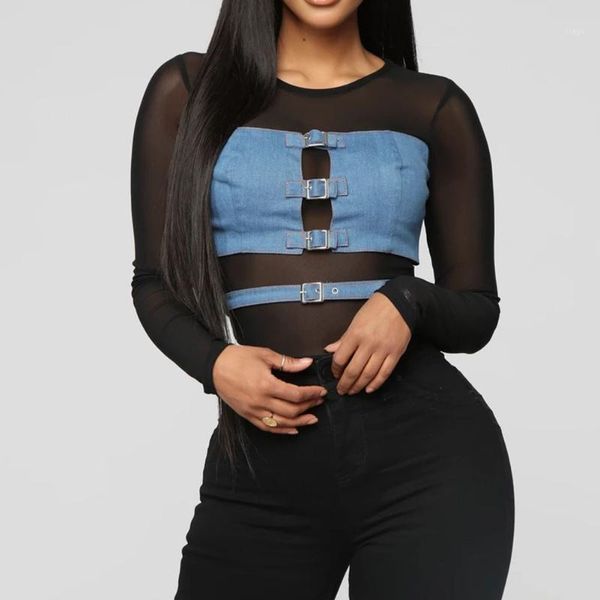 

women mesh lcae bodysuit slim long sleeve patchwork streetwear jumpsuit beachwear mesh prespective bodycon jumpsuit romper1, Black;white