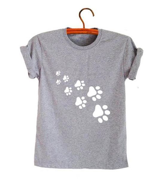 

cat paws print women tshirt cotton casual funny t shirt for lady tee lady 6 colors drop ship z-326, White
