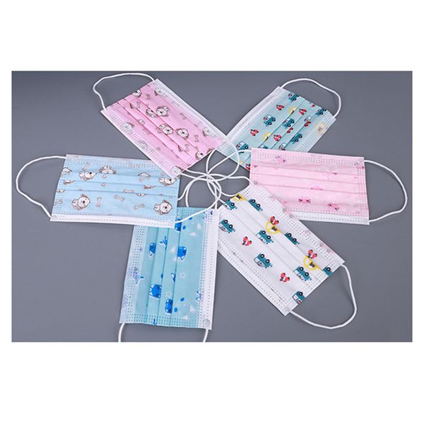 

boys child disposable cartoon mouth girls non-woven mask anti dust breathable print face masks yya270 2000pcs