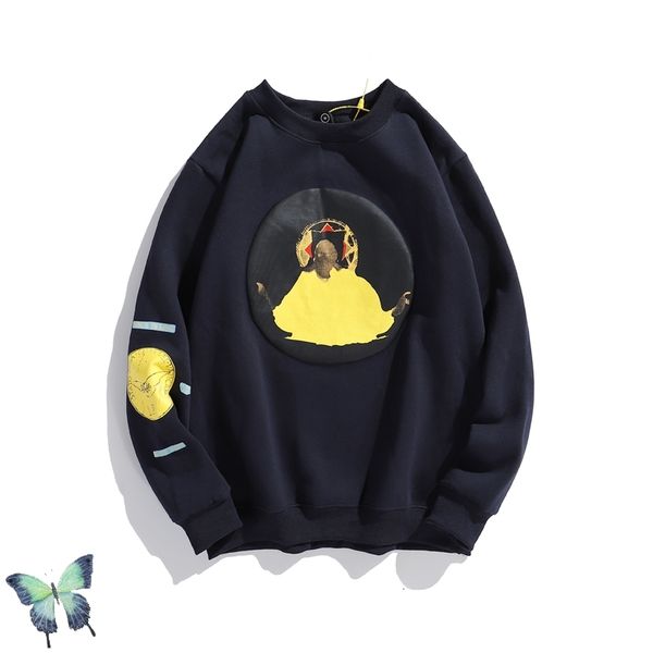 

2021 new chicago limited album jesus is king plus velvet sweater men women kanye west high collar sweatshirt xopt, Black