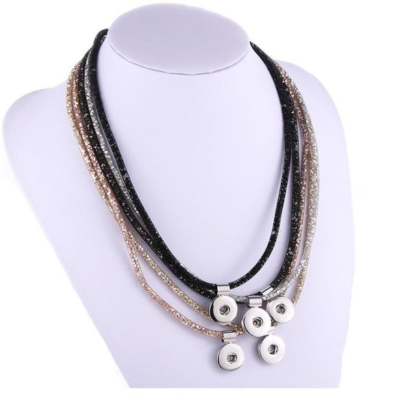 

2019 new rhinestone snap button jewelry leather 18mm snap button bracelet punk leather magnet bracelet armband snaps bbyfqv, Golden;silver