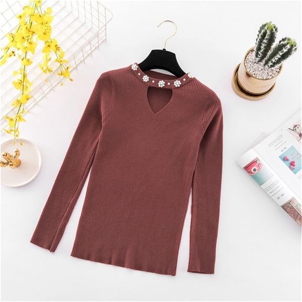 

fashion autumn and winter hem high slit round neck long sleeve pullover sweater sweater red 201109, White;black