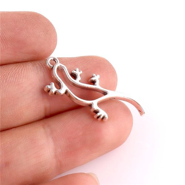 

15 шт. тибетское серебро животные gecko подвески подвески для ожерелья браслет ювелирные изделия diy handmade 23495 jlluyi, Silver