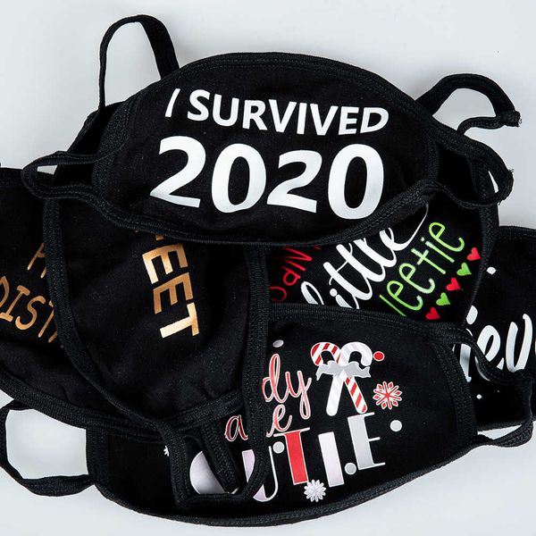 

delivery us stock 3-7 time days dhl reusable 3d print santa claus fun protective i survived 2021 mouth face mask f