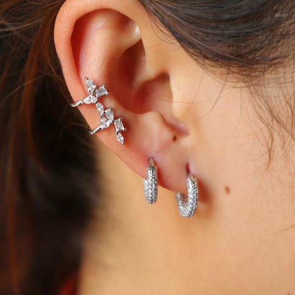 

2020 fashion cz ear cuff cubic zirconia clip for women wedding party no piercing earrings bijoux christmas gifts1, Golden;silver