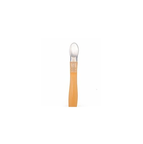 

1 piece kids tableware temperature silicone soft baby spoon cutlery feeding dish infant gardets things gadgets f wmtmfy, Red;brown