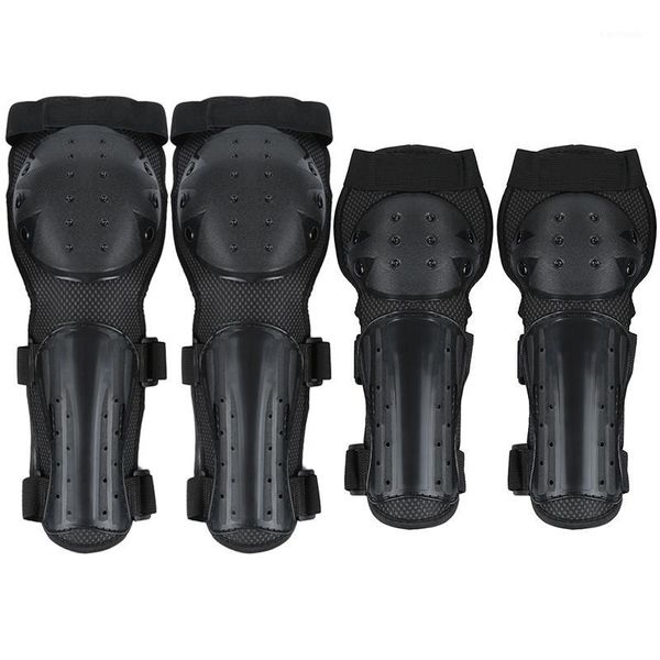 

elbow & knee pads 4pcs protective guard shell suit for outdoor sports skating motorcycle kneepad bike sport1, Black;gray