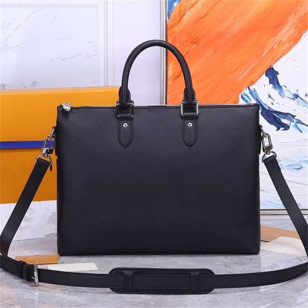 

men's black suede leather business briefcase handbag messenger bag 220124
